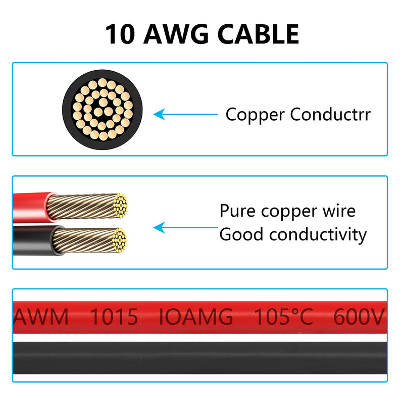[Australia - AusPower] - SinLoon 50AMP 600V Battery Adapter Cable 10AWG ADS Plug Connector to XT60 Male Cable 11.8inch (30CM XT60 Male) 