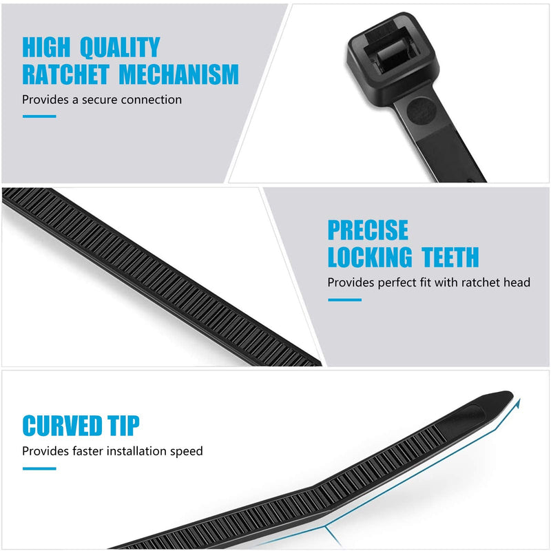 [Australia - AusPower] - Zip Ties 12 inch Heavy Duty Zip Ties with 120 Pounds Tensile Strength, Black Cable Ties, 100 Pieces ,by Karoka 12" 120lb (100 Pack) 