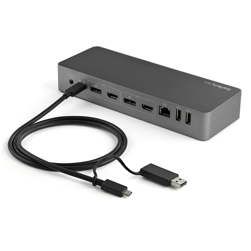 [Australia - AusPower] - StarTech.com 3ft (1m) USB-C Cable with USB-A Adapter Dongle - Hybrid 2-in-1 USB C Cable w/USB-A - USB-C to USB-C (10Gbps/100W PD), USB-A to USB-C (5Gbps) - Ideal for Hybrid Docking Station (USBCCADP) 