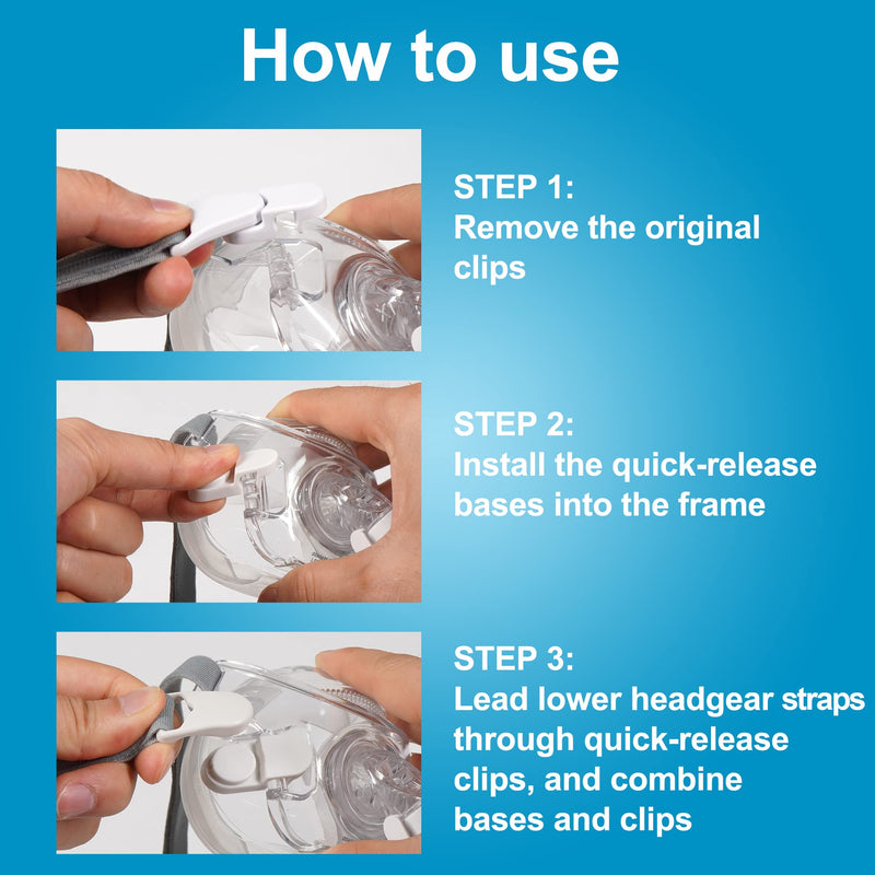 [Australia - AusPower] - 4PCS Quick-Release Headgear Clips for AV Headgear, Quick-Disconnect IBEET Replacement Headgear Clips (Only Includes Clips) 