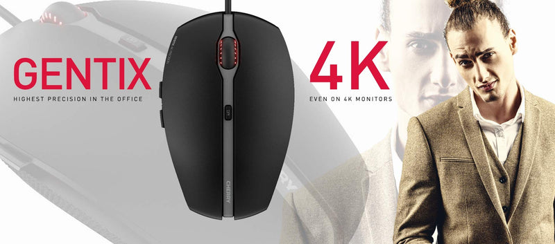 [Australia - AusPower] - Cherry GENTIX 4K mice USB Optical 3600 DPI Ambidextrous, Black Single 
