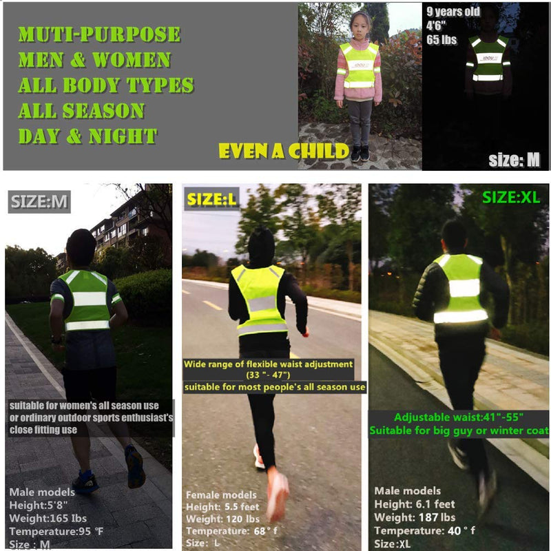 [Australia - AusPower] - IDOU Reflective Vest Safety Running Gear with Pocket,High Visibility for Running,Biking,Walking,Women & Men Yellow（1vest+2bands） Medium 