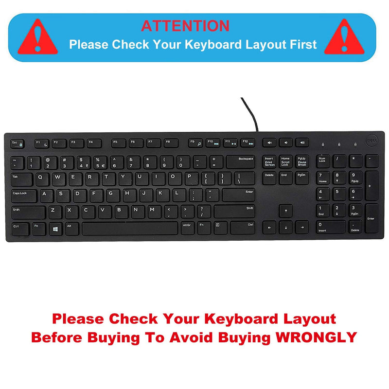 [Australia - AusPower] - Keyboard Cover for Dell KM636/KB216/Dell Optiplex 5250 3050 3240 5460 7450 7050/Dell Inspiron 3475/3670/3477 Dell Inspiron 27 7000 7700 7790, Inspiron 24 5000 5400 5490 All-in-One Keyboard Cover-CB Candy Blue 