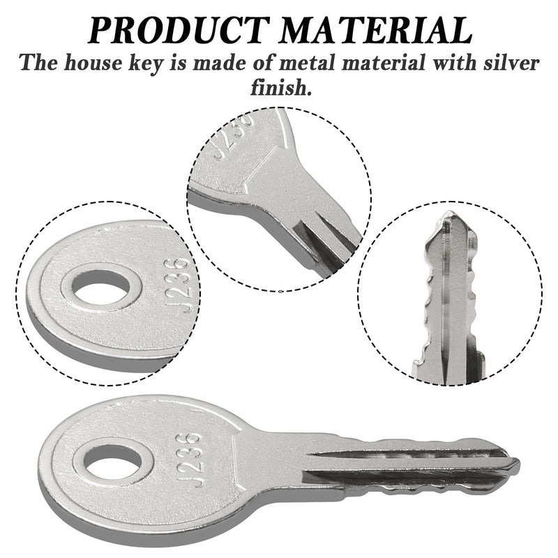 [Australia - AusPower] - J236-A J236 Key,New Door Lock Keys for Most Common Utility, Compartment, and Hatch Locks Used in The RV Industry(Silver - 2 pcs) 