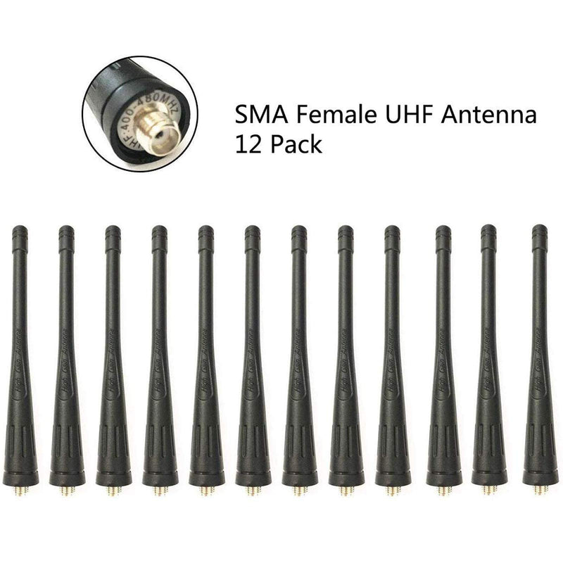 [Australia - AusPower] - UHF 400-470 Mhz Antenna SMA Female Antenna for Two Way Radio Compatiable with Baofeng BF-888S Arcshell AR-5 777s Retevis H-777 Two-Way Radio (12 Pack) 