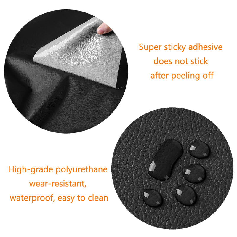 [Australia - AusPower] - Large Leather Repair Patch,79x17in Self Adhesive Leather Fabric,Leather Patches for Furniture Tape Sticker for Sofa Car Seats Furniture Handbags Jackets Fix Tear(Black) Black 