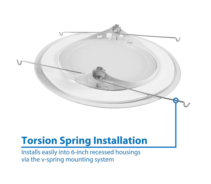 [Australia - AusPower] - NICOR Lighting 6 inch White Recessed Shower Trim with Albalite Lens (17505) 
