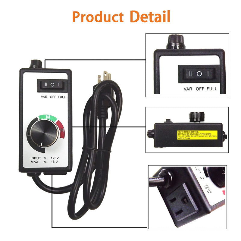 [Australia - AusPower] - findmall Replacement for Router Fan Variable Speed Controller Electric Motor Rheostat AC 120V 