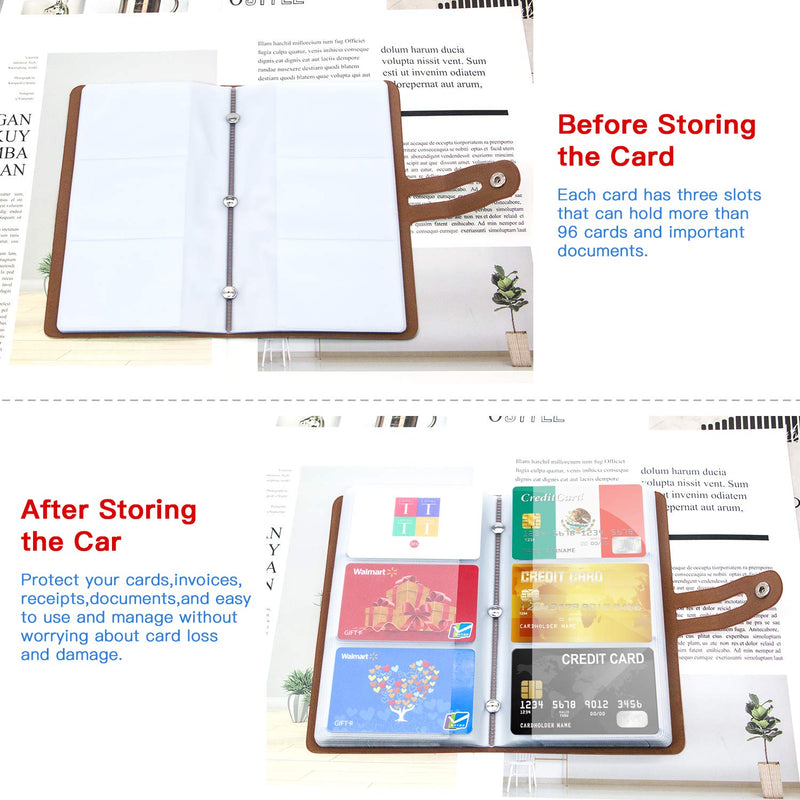 [Australia - AusPower] - Padike RFID Credit Card Holder Business Card Organizer Business Card Holder, with 96 Card Slots Credit Card Protector for Managing Your Different Cards to Prevent Loss or Damage (Apricot) Apricot 