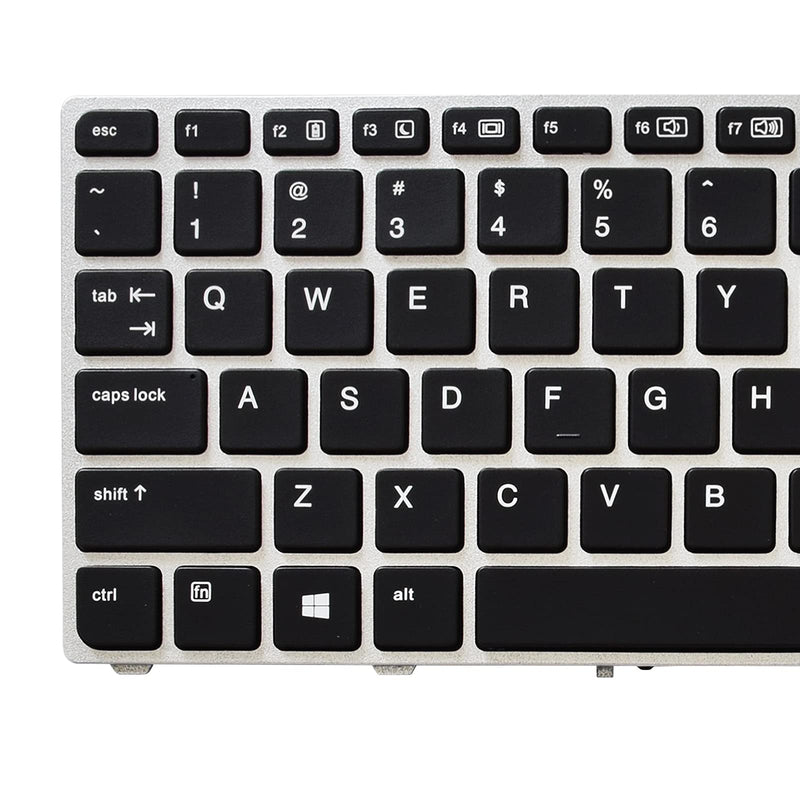 [Australia - AusPower] - SUNMALL Backlit Keyboard Replacement Compatible with HP Elitebook Folio 9470m 9480m Series Laptop with Silver Frame No Pointer US Layout 