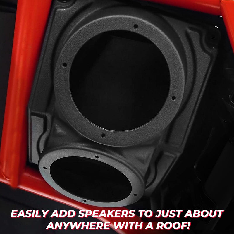 [Australia - AusPower] - UTV Speaker Pod Enclosure, Kemimoto Universal 6.5" Speaker Systems Hard Roof Accessories Compatible with Polaris RZR, Can Am X3, Cart, UTV 