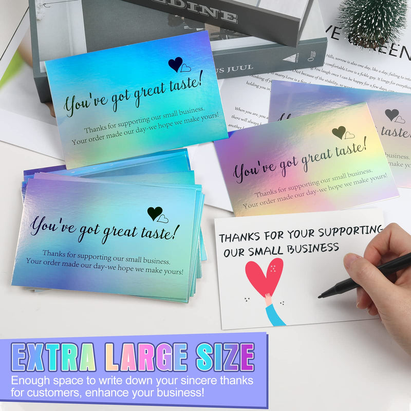 [Australia - AusPower] - 100 Thank You for Your Order Cards, 4x6 Inch Thank You for Supporting Small Business Purchase Cards Holographic Thanks Greeting Cards for Business Owner Retail Store 100PCS 
