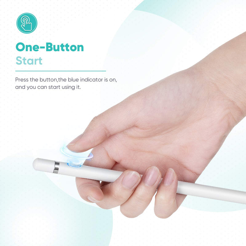 [Australia - AusPower] - ORIbox Stylus Pen for iPad, Digital Pencil Smooth Precision Capacitive Pen Ultra Fine Point, Universal for iPhone/iPad Pro/Mini/Air/Android/Microsoft/Surface and Other Touch Screens, E-White 