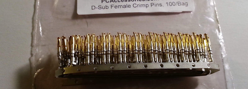 [Australia - AusPower] - Connectors Pro 4 Sets Crimp Type DB25 Female + Plastic Hoods + Pins Set, D-Sub 25P Female Crimp Connector, Pin & Hood Kit (4 DB25 Female + 4 Hoods + 100 Pins) 
