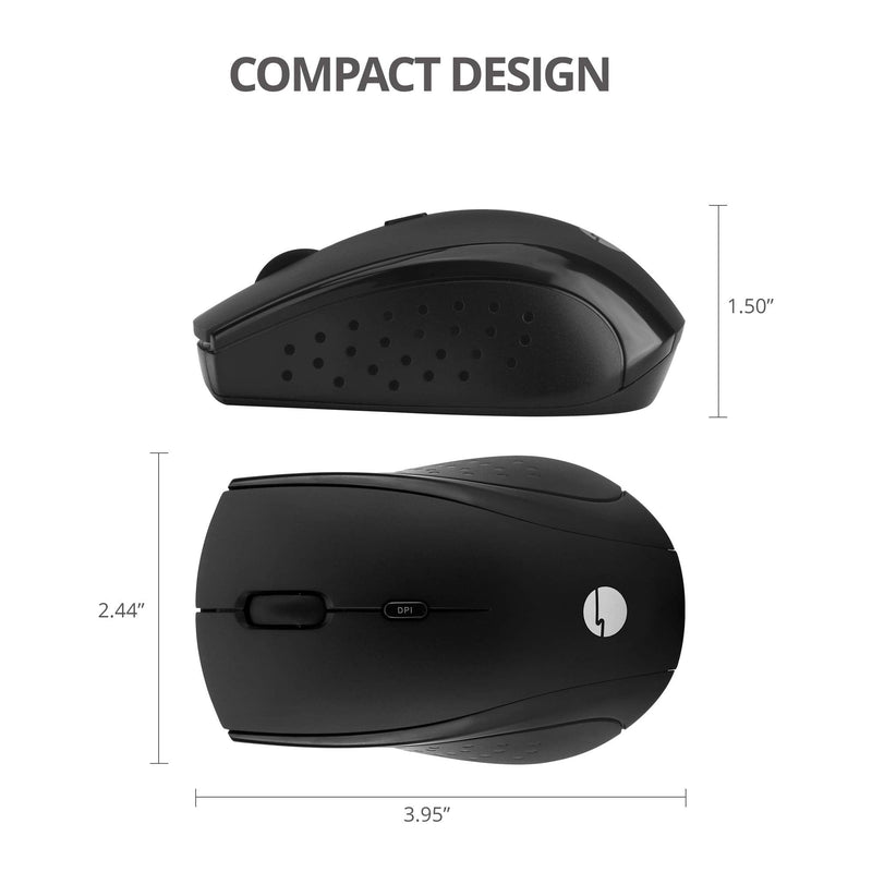 [Australia - AusPower] - SIIG USB-C 2.4G 3-Button Wireless Mouse, Portable Mobile Optical Mice with USB-C Receiver, Silent Click Buttons, Power ON/Off Switch, Adjustable DPI, for Windows & Mac PC/Laptop, JK-WR0U11-S1 