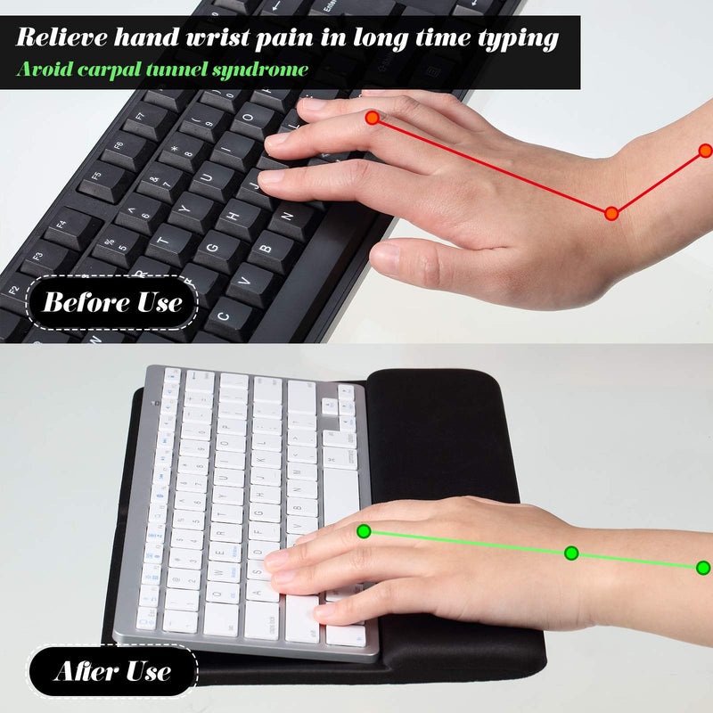 [Australia - AusPower] - Keyboard Wrist Rest for Magic Keyboard Pad Wrist Rest Stand Compatible with Wireless Magic Keyboard 2 (MLA22L/A) for Easy Typing (Grey) (Black) 