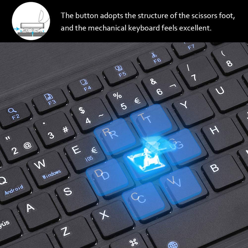 [Australia - AusPower] - 78Key Spanish Wireless Keyboard,Multifunctional Ultra Slim Spanish Wireless Bluetooth Keyboard,Mini Portable Wireless Bluetooth 3.0 Spanish Keyboard Touchpad,for iOS/Microsoft/Android 