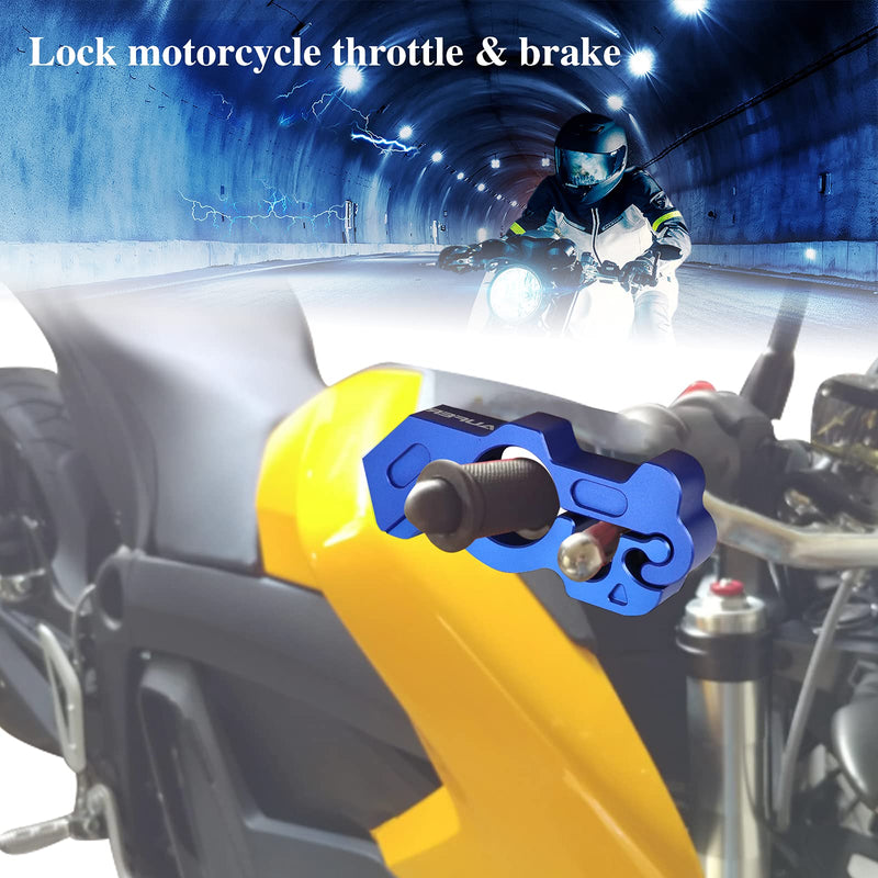 [Australia - AusPower] - AUFER Universal Heavy Duty Motorcycle Grip Handlebar Lock Throttle Lock Anti Theft Brake Lever Locking Compatible With For Motorbike Sports Bikes Scooter Mopeds ATVs (Blue) Blue 