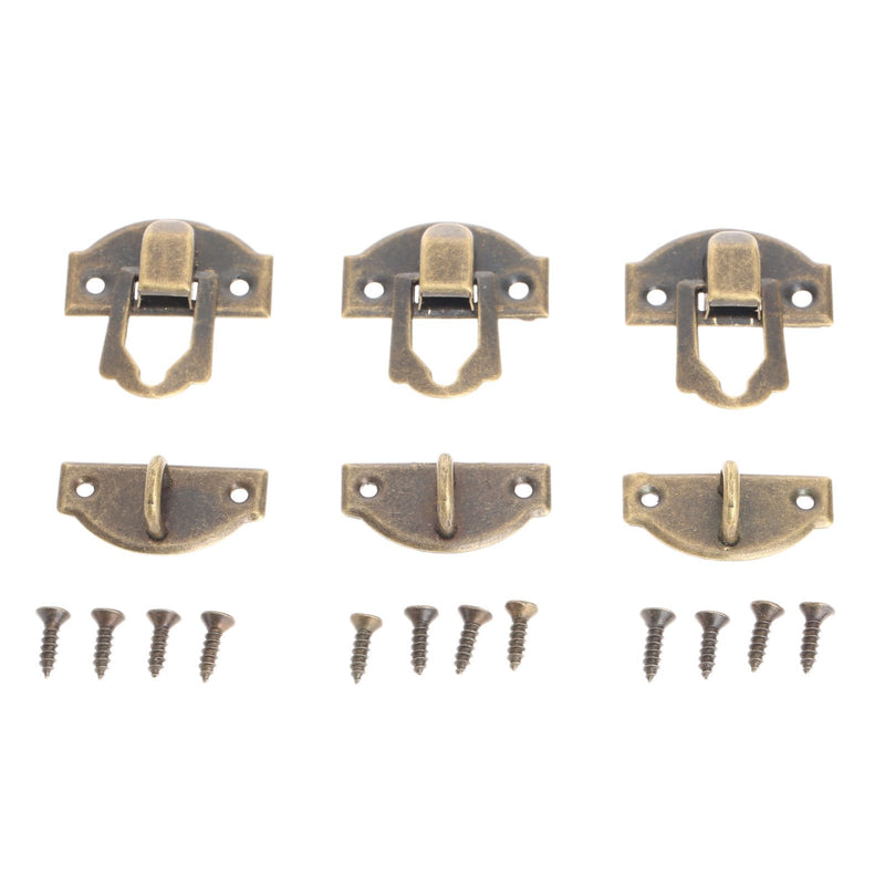 [Australia - AusPower] - Dophee 10pcs Antique Brass Decorative Hasp Jewelry Wooden Box Hasp Latch Lock with Screws 