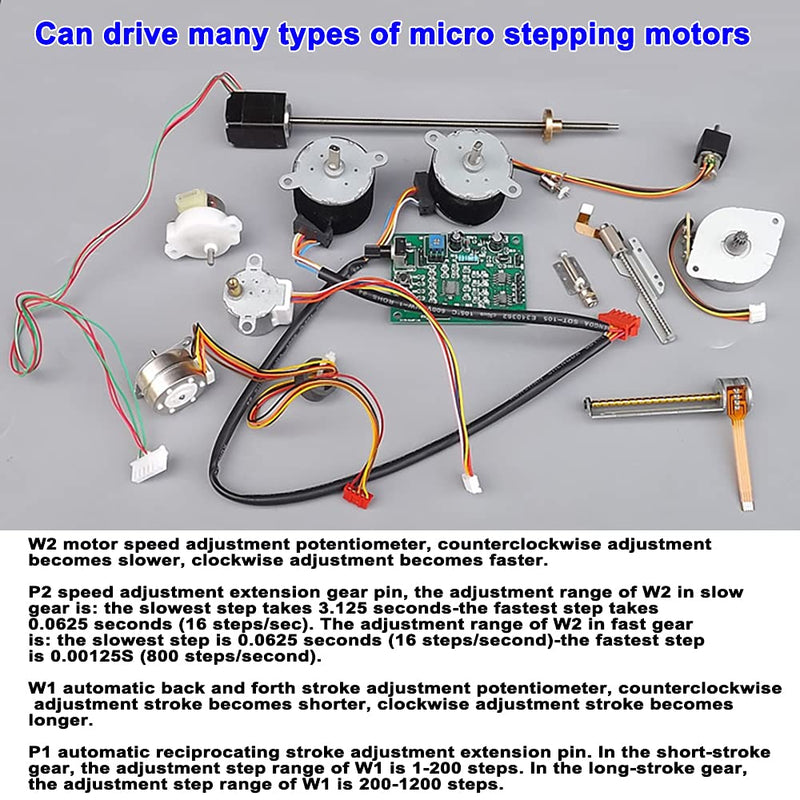 [Australia - AusPower] - DC 5V-12V 2-phase 4-wire 4-phase 5-wire Mini Stepper Motor Driver Board Multifunction Motor Speed Controller Regulator Switch Module Multifunction Module 
