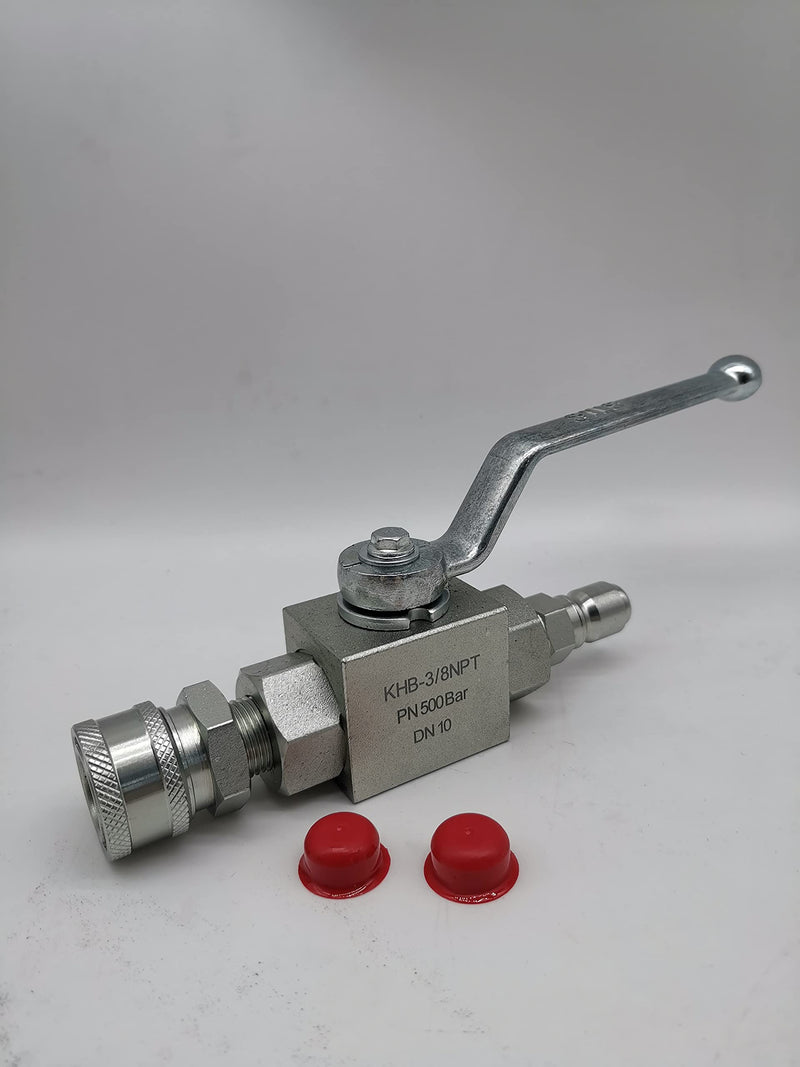 [Australia - AusPower] - KHB-3/8NPT Hydraulic Ball Valve 7250 PSI High Pressure 2 Way 3/8 "NPT KHB Shut-Off Ball Valve With 3/8 Quick Connect Plug 
