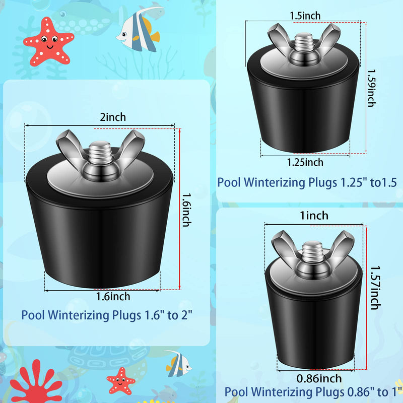 [Australia - AusPower] - Tondiamo 3 Size Rubber Pool Plugs Pool Return Line Plugs Pool Plugs Skimmer Plugs Pool Plugs for Inground Pool Above Ground Pool 