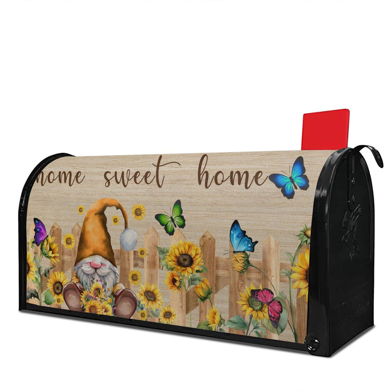 [Australia - AusPower] - Sunflower Butterfly Mailbox Covers Magnetic Standard Size 18" X 21" Home Sweet Home Mailbox Covers Decals Mailbox Wrap Post Letter Box Cover for Garden Yard Letter Box Decor 18x21in 