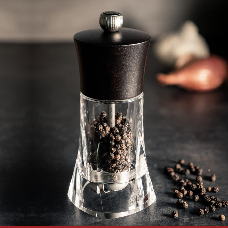 [Australia - AusPower] - "Peugeot Oleron Grey “Wet” Salt Mill, 5-1/2"" Chocolate. Ceramic mechanism." (29937) 