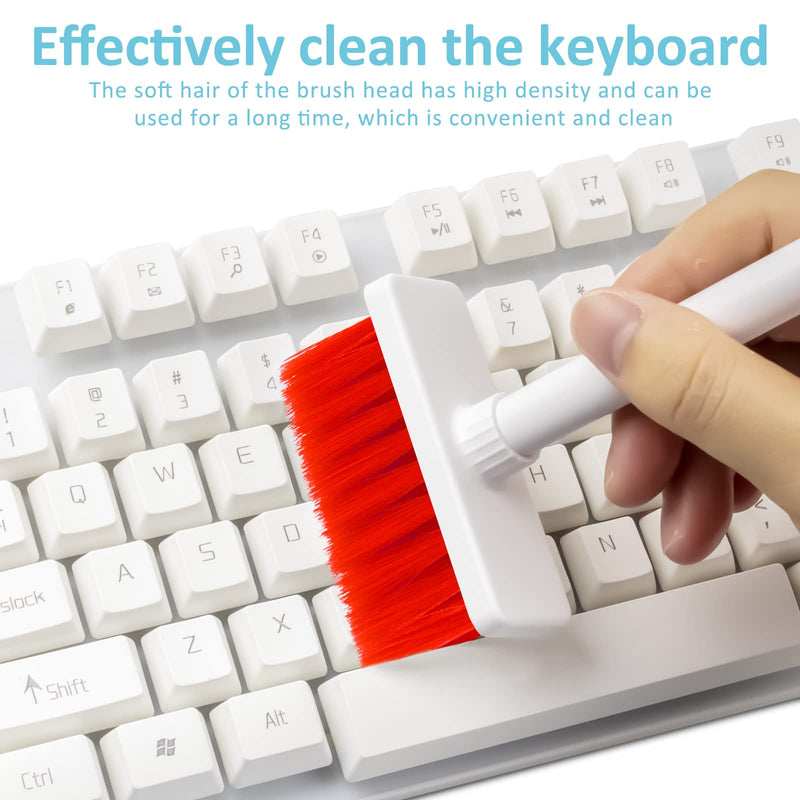 [Australia - AusPower] - 2022 New Cleaner Kit for Keyboard Soft Brush 5 in 1 Multifunction Computer Cleaning Tools Kit with Keycap Puller(Red) Red 