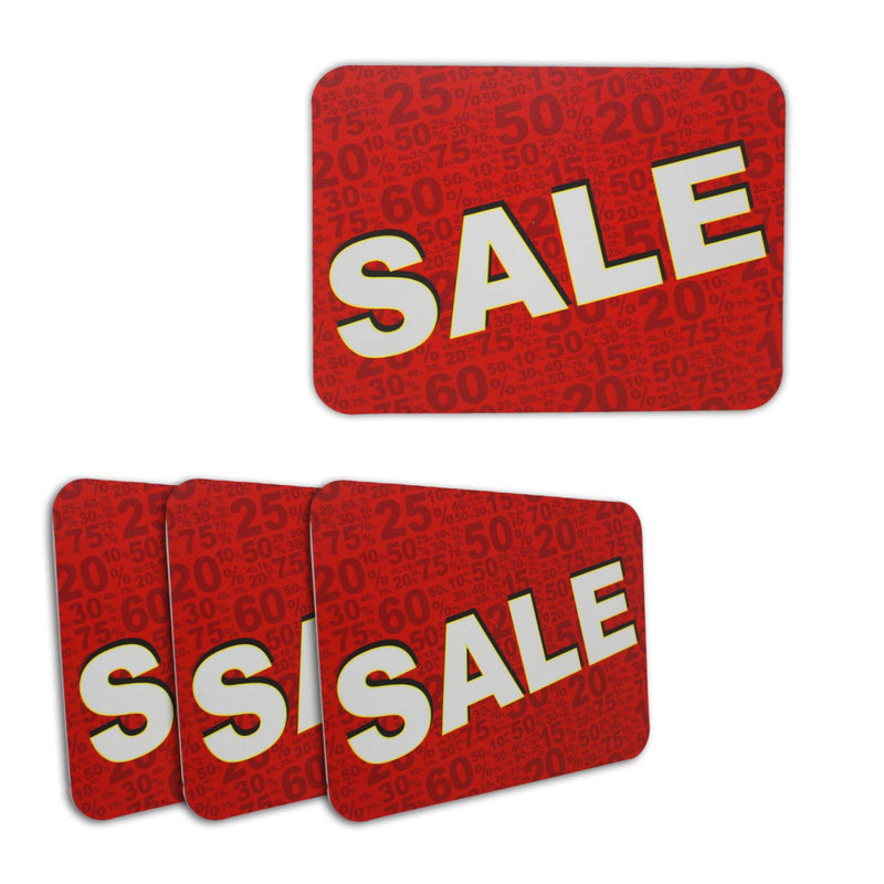 [Australia - AusPower] - Sale Sign, Thick for Retail Stores, Sales, Clearance, Discounts | 9 x 12 inch Full-Color PVC Signs (4 Pack) 