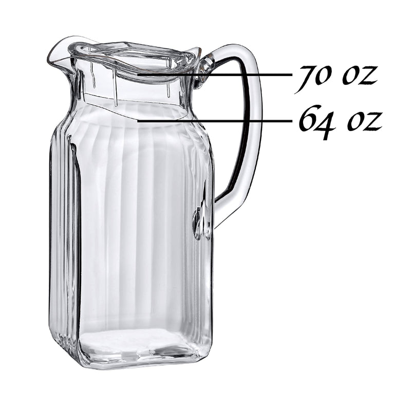 [Australia - AusPower] - Amazing Abby - Quadly Bandly - Acrylic Pitcher (64 oz), Clear Plastic Water Pitcher with Lid, BPA-Free and Shatter-Proof, Great for Iced Tea, Sangria, Lemonade, Juice, and More Quadly Bandly (64 oz) 
