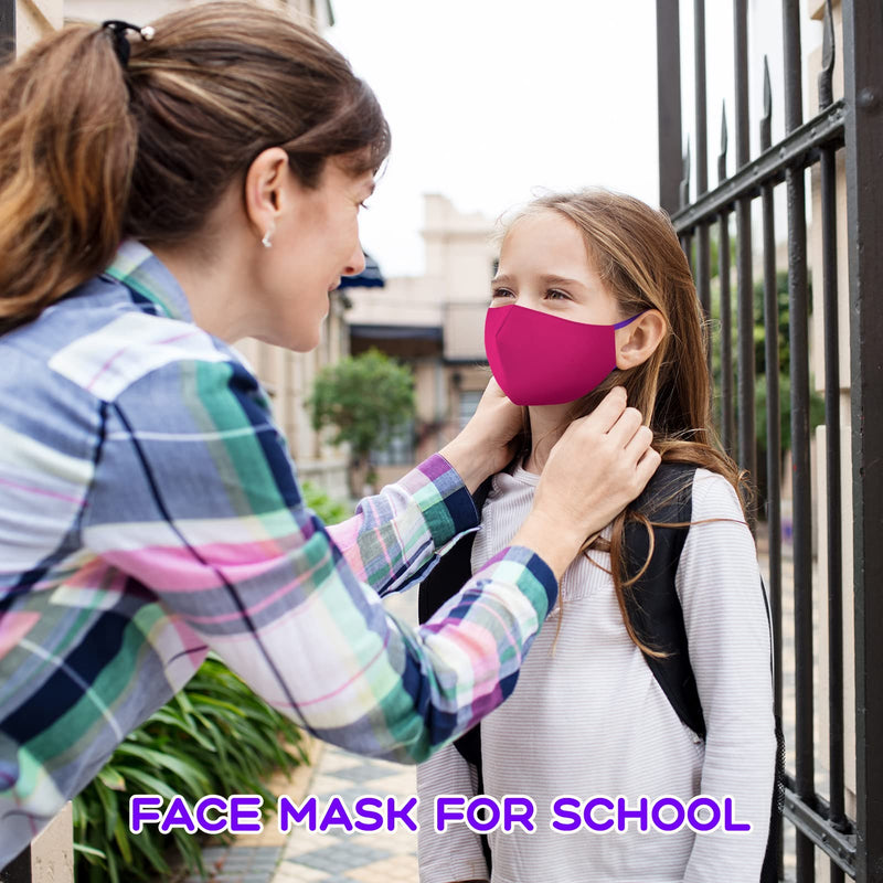 [Australia - AusPower] - Kids Masks Washable 6 Pack, Kid Cloth Masks Reusable Childrens Cotton Breathable Adjustable Face Mask for Boys Girls Child with Filter Pocket for 5-12 Years Old 