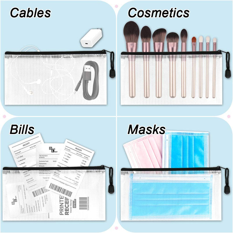 [Australia - AusPower] - Umriox Clear Pencil Pouch, 9.2 x 4.7 in (Black, 36 Packs), Pencil Bags with Zipper Bulk, Mesh Zipper Pouch for Bill School Stationary Cosmetics Travel Storage 36PCS - Black 