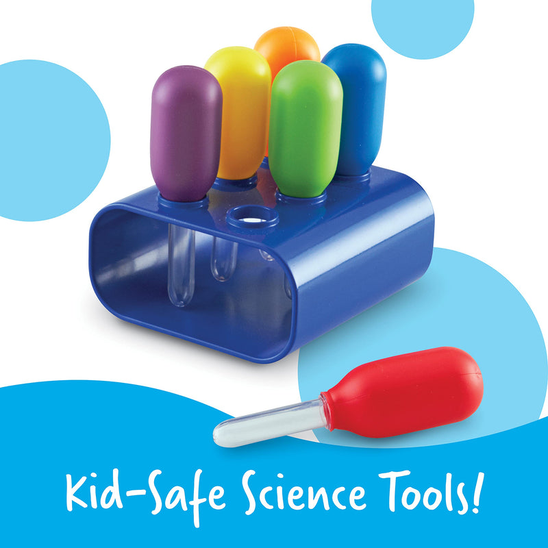 [Australia - AusPower] - Learning Resources Jumbo Colorful Eyedroppers - Set of 6 with Stand, Ages 3+ Science Class Tools, Preschool Science, Sensory Table Accessories, Toddler Science Goggles, Droppers for Kids 