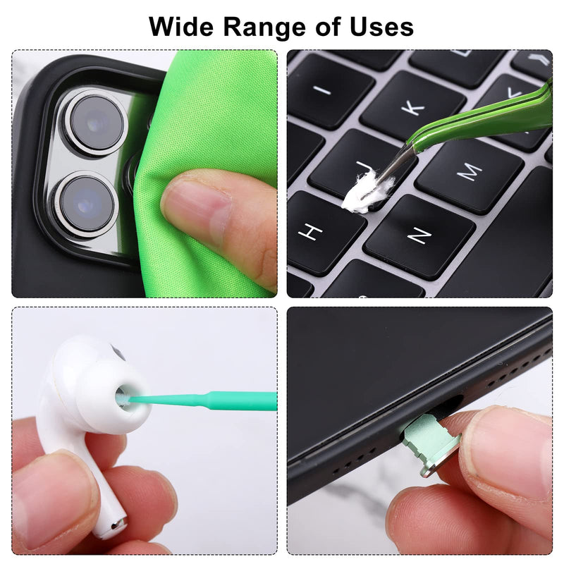 [Australia - AusPower] - ADXCO 162 Pieces Cell Phone Cleaning Kit Charging Port Cleaning Kit Headphone Port Brush Cleaner Kit Camera Cleaning Kits Compatible with iOS Android, Earbud Keyboard Electronics Cleaner, Green 