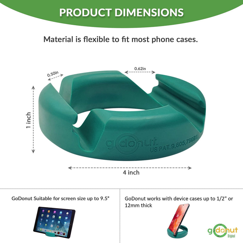 [Australia - AusPower] - GoDonut - Phone Stand for Desk - Cellphone Holder Compatible with Mobile Phones, Tablets, Electronic Reading Devices - Multiangled - Black 