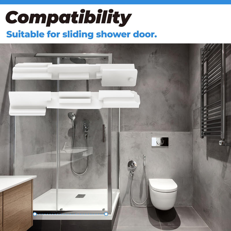 [Australia - AusPower] - PalpitateC Sliding Shower Door Bottom Sill Guide fits for Sliding Shower Door Systems Shower Door Parts Bottom Guide for Glass Shower Door Track Guide White Nylon - 2 Pack 