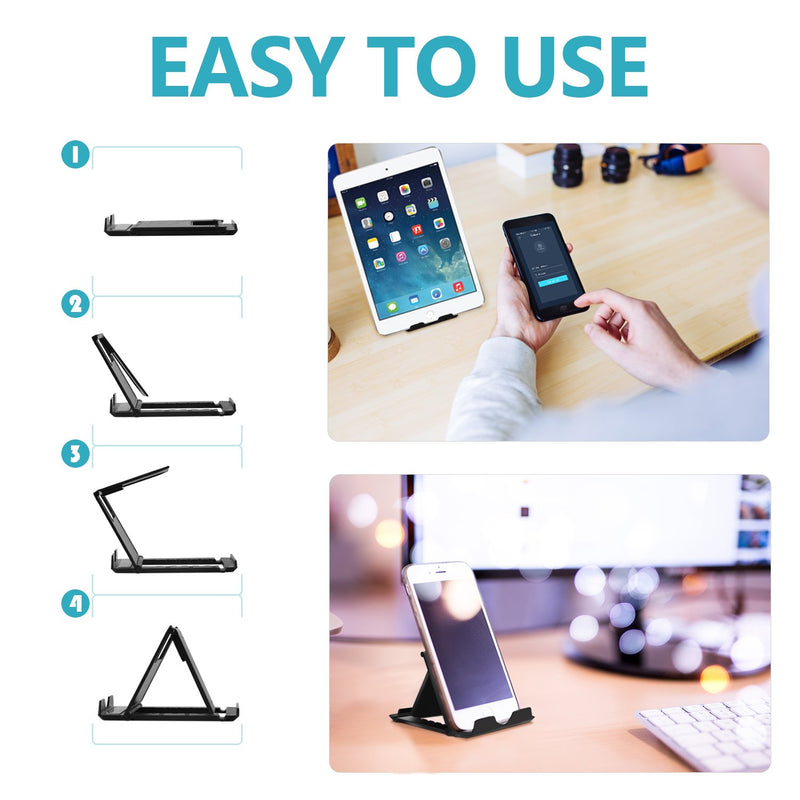 [Australia - AusPower] - Cell Phone Stand 4 Pack, Tablet Stand Multi-Angle, Universal Phone Stand for Desk,Compatible Phone 13 12 Pro Plus All Android Smartphones,(Black) 01. 4Black 