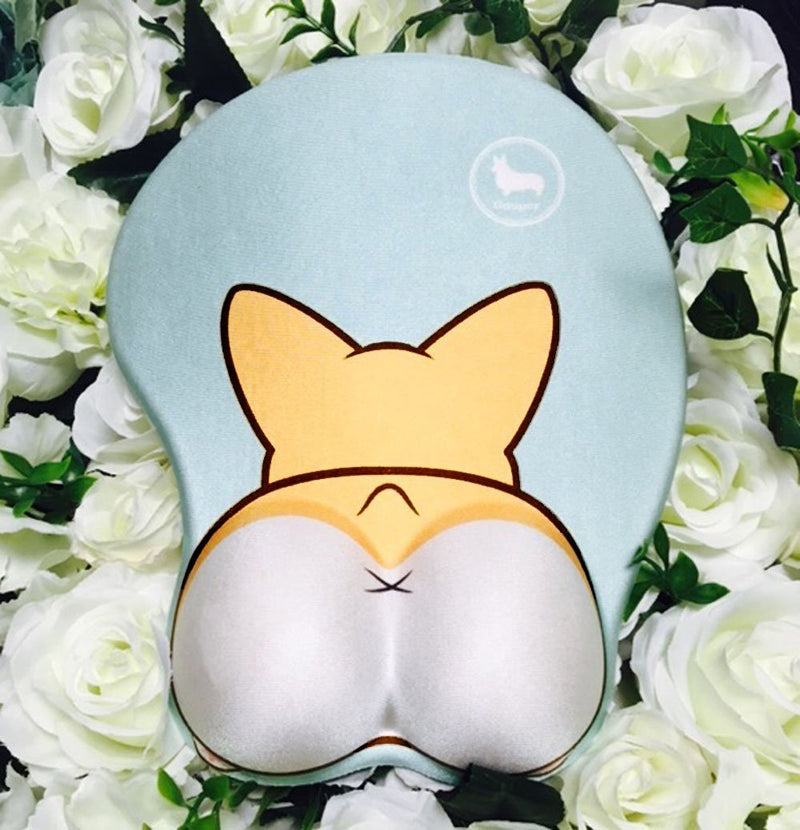 [Australia - AusPower] - 123Arts 3D Funny Corgi Butt Shape Silicone Mouse Pad Mouse Mat- 8.6X10.2 Inch corgi1 