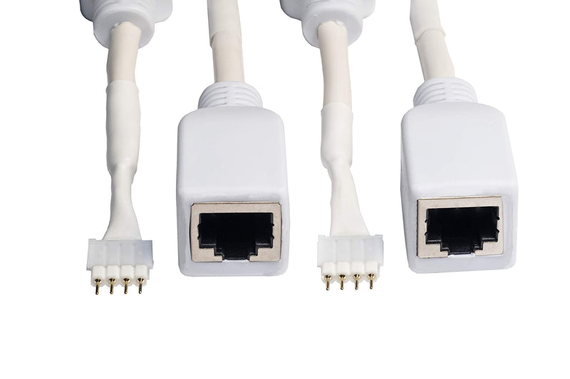 [Australia - AusPower] - Litcessory RJ45 to 4-Pin Ethernet Cable Adapter for LIFX Z Lightstrips (4 Pack - Two Pairs, White) 4 Pack - Two Pairs 
