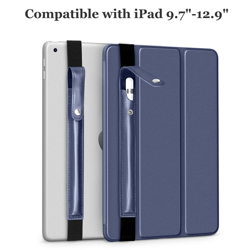[Australia - AusPower] - DTTO Pencil Case for Apple Pencil 1st/2nd Generation, PU Leather Pencil Sleeve Pouch with Detachable Elastic Band for iPad 9.7"/ 10.2"/ 10.5"/ 10.9"/ 11"/ 12.9" Case, Navy Blue 
