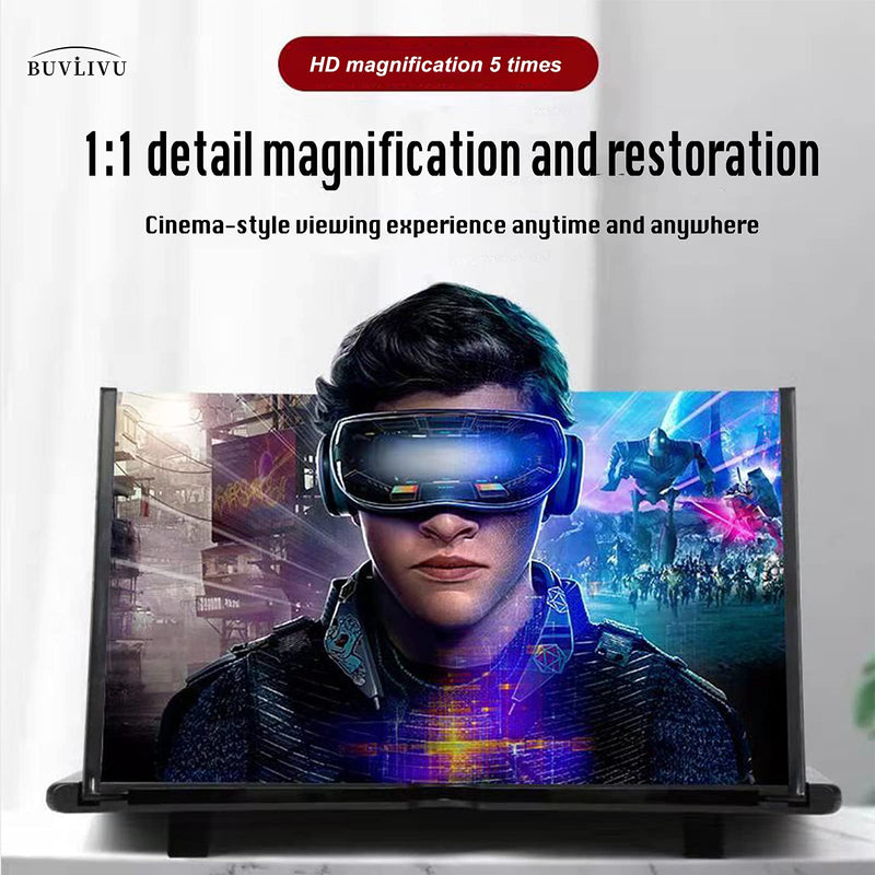 [Australia - AusPower] - Phone Screen Magnifier 16" 3D Hd Screen Magnifier for Cell Phone,Portable Phone Amplifier Enlarger for Movies Videos Gaming for All Smartphones（Black） Black 16" 