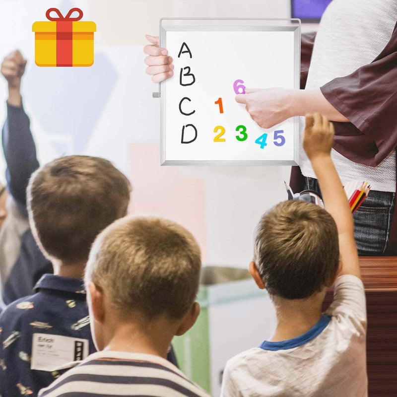 [Australia - AusPower] - Small WhiteBoard with Stand 10" X 10", ARCOBIS Magnetic Double-Sided Dry Erase White Board Easel for Desk Students Kids Home Office Silver 10“ X 10” 