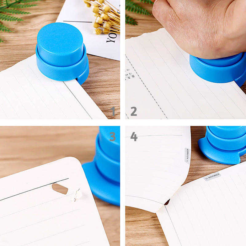 [Australia - AusPower] - 4 Pack Paper Stapler No Staples, 2-5 Sheet Staple-Free Stapler, Mini Portable Stapleless Stapler for Home School Office, Desktop Needleless Staplers for Bills, Papers and Documents Binding 