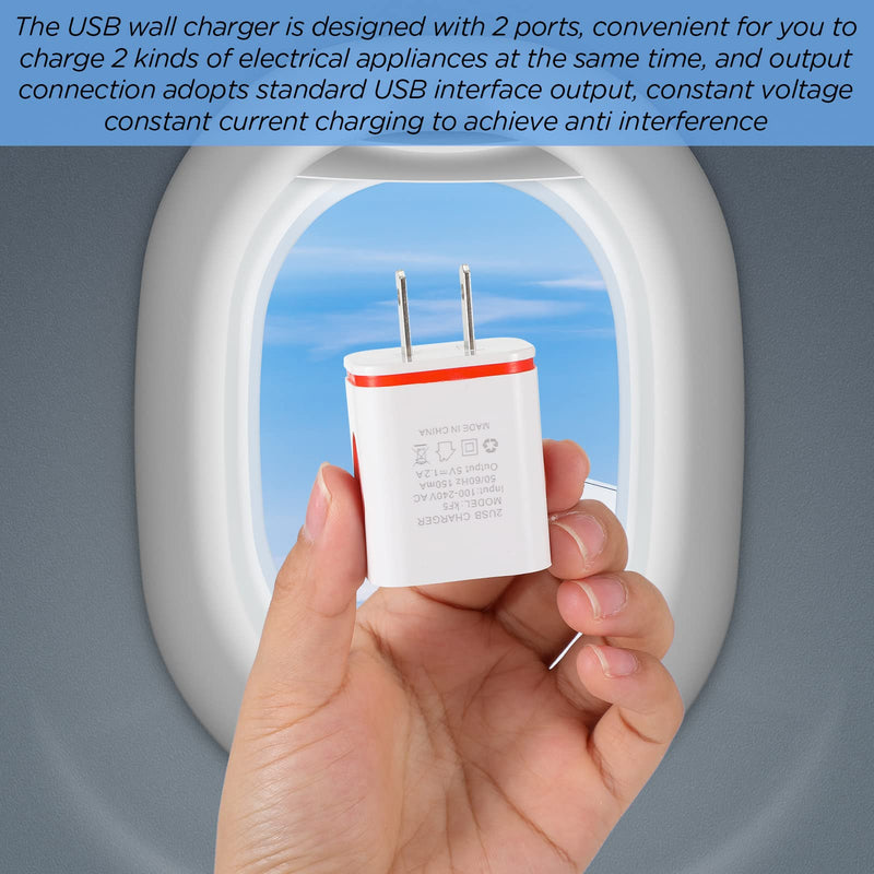 [Australia - AusPower] - Xuhal 12 Pcs USB Wall Charger Bulk Dual Port Fast Charging Block USB Charger Adapter Plug Cube 2.1A USB Wall Charger Replacement for Most Smartphones and Tablets, Colorful (Water Drop Style) Water Drop Style 