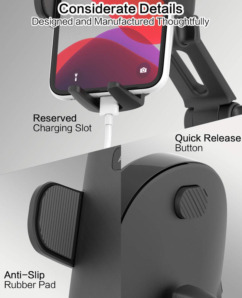[Australia - AusPower] - Desk Phone Stand Adjustable Height Multi Angles Heavy Base, APPS2Car Multifunctional Universal Cell Phones Holder Table Mount for Office Kitchen Video Call Watching Movie for All Mobile iPhone (Black) 