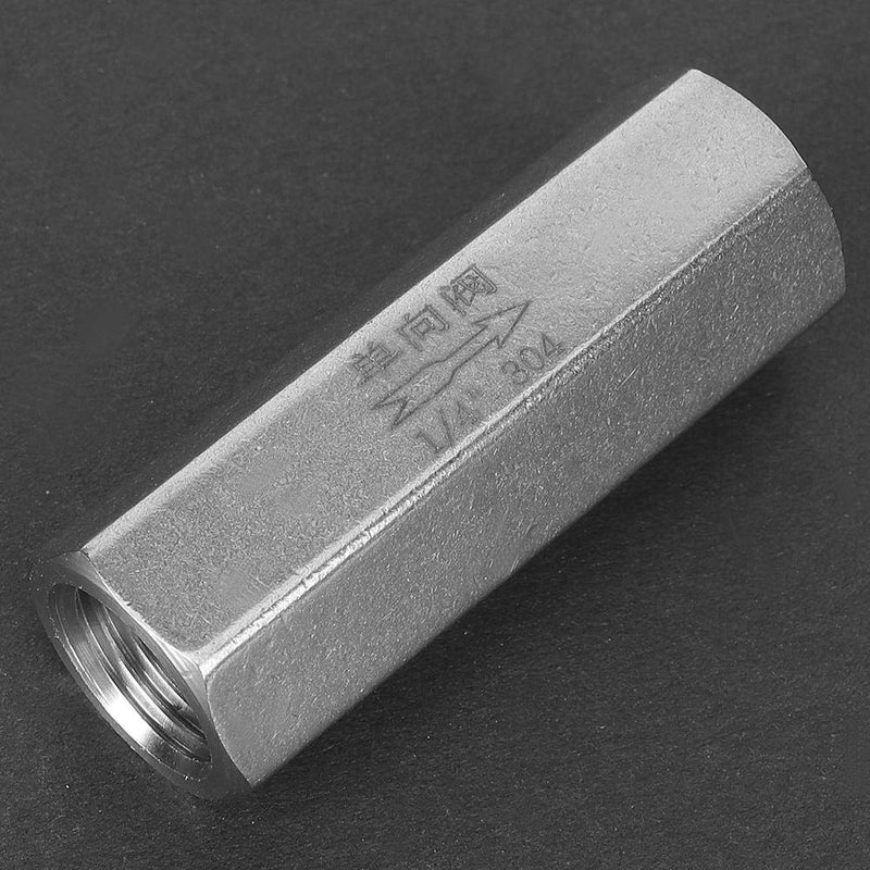 [Australia - AusPower] - Air Check Valve Stainless Steel Hex BSPP Female Thread One Way Air Check Valve for Gas, Oil, Water Pipe Connection(1/4”) Check Valve 1/4” 