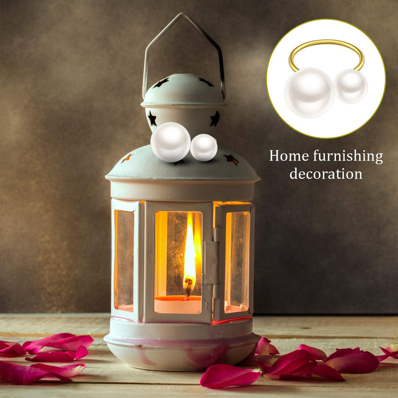 [Australia - AusPower] - 14 Packs Pearl Napkin Ring Adjustable Metal Napkin Ring Holder Serviette Buckle Holder for Valentine's Day Easter Family Gathering Dinner Party Wedding Decor Thanksgiving Day 