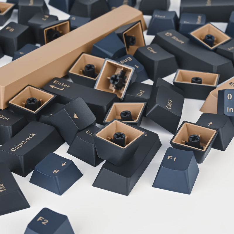 [Australia - AusPower] - Blue Samurai PBT Custom keycaps ，135 Keys OEM Profile Double-Shot Key Cap Set for Cherry/Gateron MX switches 60 Percent / 64 /GK61 Gaming Mechanical Keyboard Blue Samurai 