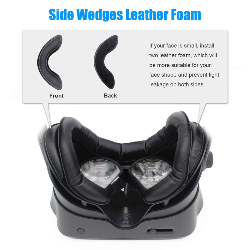 [Australia - AusPower] - AMVR Facial Interface Bracket & PU Leather Foam Face Cover Pad Replacement & Anti-Leakage Nose Pad & Protective Lens Cover Comfort Set for Valve Index Headset 